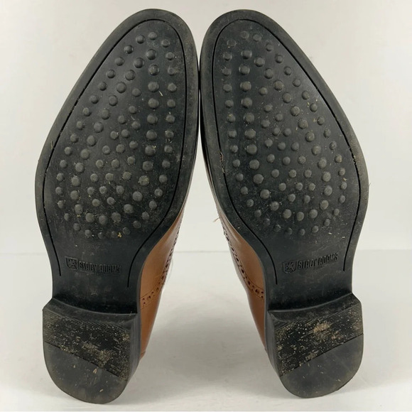 Stacy Adams GARRISON 24916-221 Mens Cognac Tan Leather Oxford Dress Shoes 12 - Picture 4 of 9